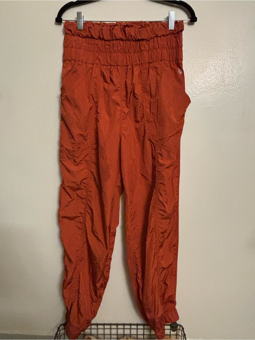 Free People Rust Orange High-Waist Jogger Pants
